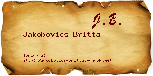 Jakobovics Britta névjegykártya